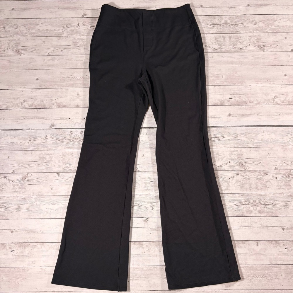 Halara Black High Waisted Flare Pants Medium Regular Stretch Pull On Trousers